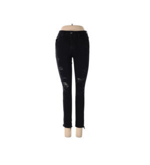 Levi's Black Distressed 721 High Rise Skinny Jeans